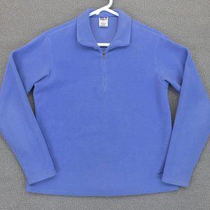 Patagonia Women's Small Fleece Sweater Quarter Zip Blue Solid Pullover :7527